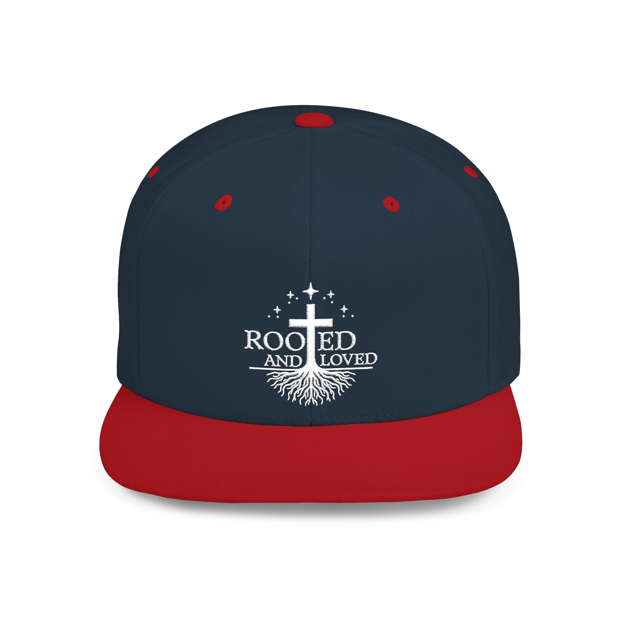 Rooted and Loved Flat Bill Snapback Hat