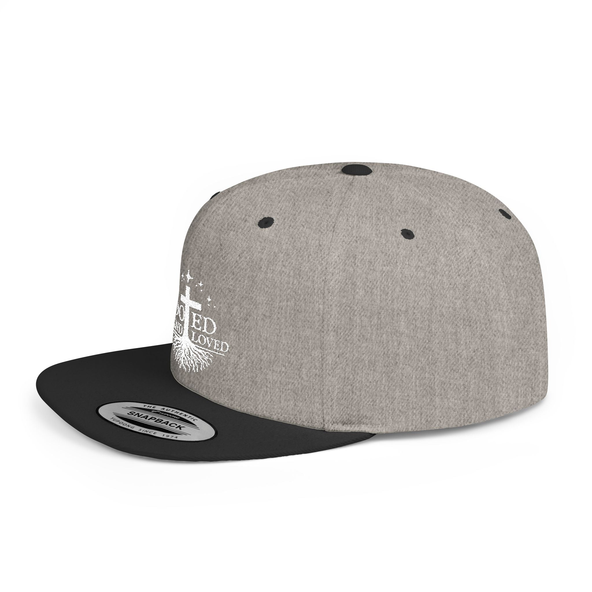 Rooted and Loved Flat Bill Snapback Hat