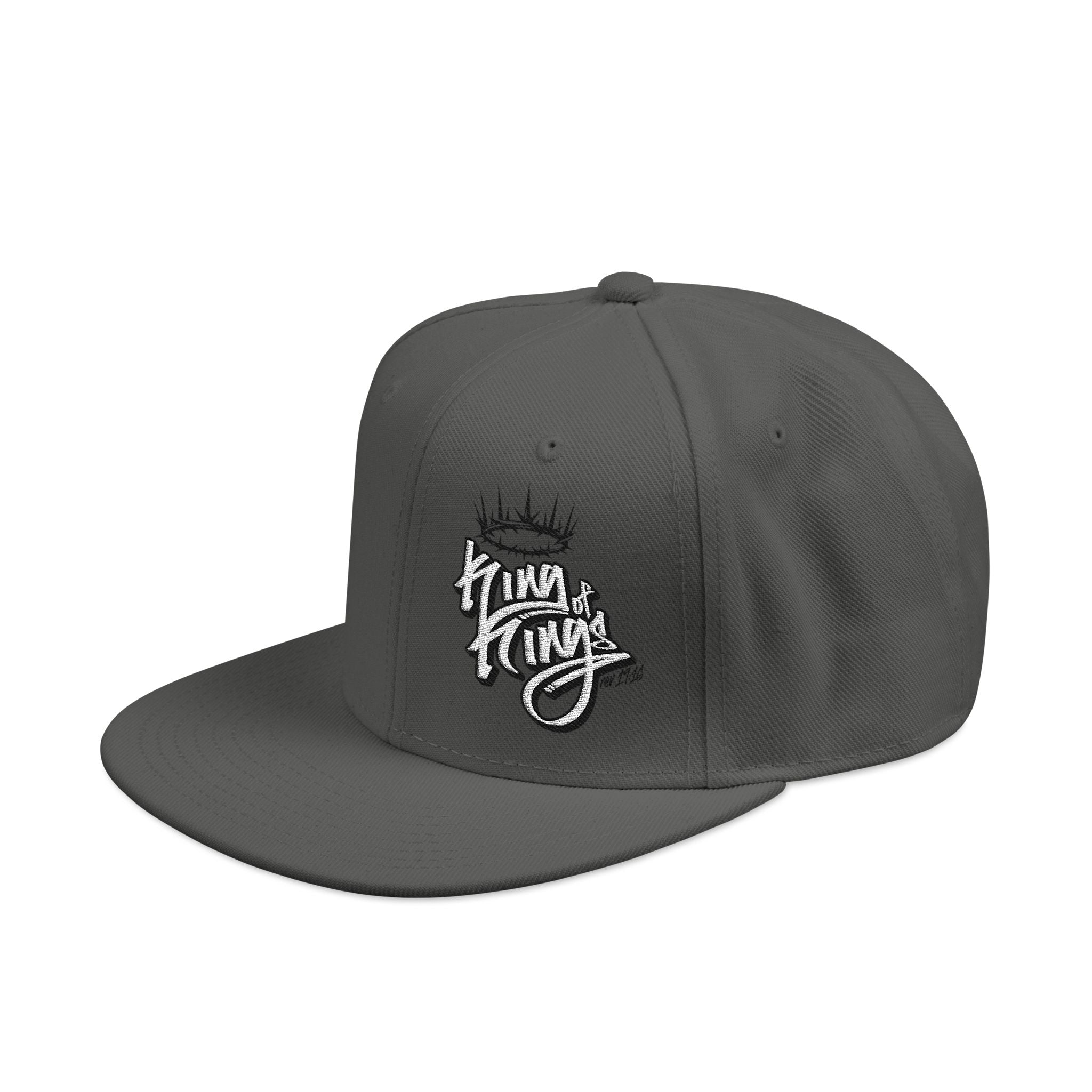 Embroidered Flat Bill Hat King of Kings rev 19:16 Snapback Hat