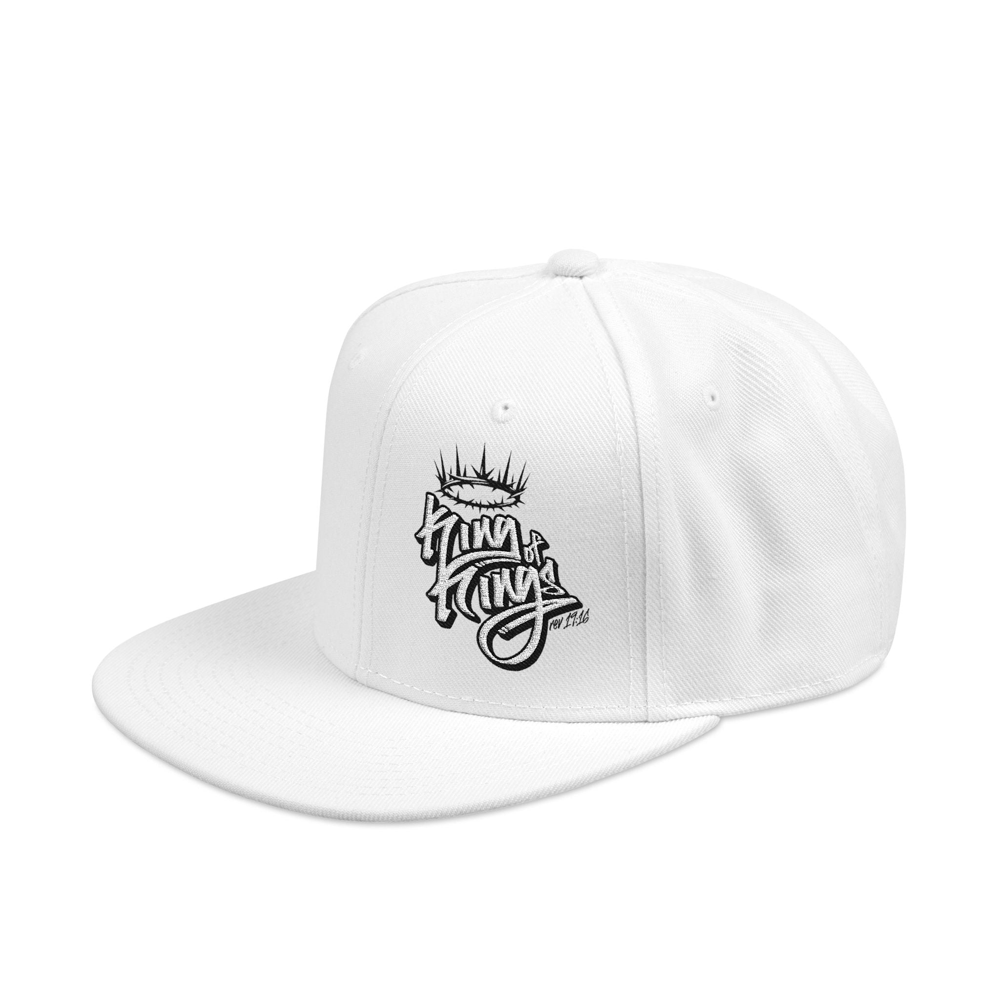 Embroidered Flat Bill Hat King of Kings rev 19:16 Snapback Hat