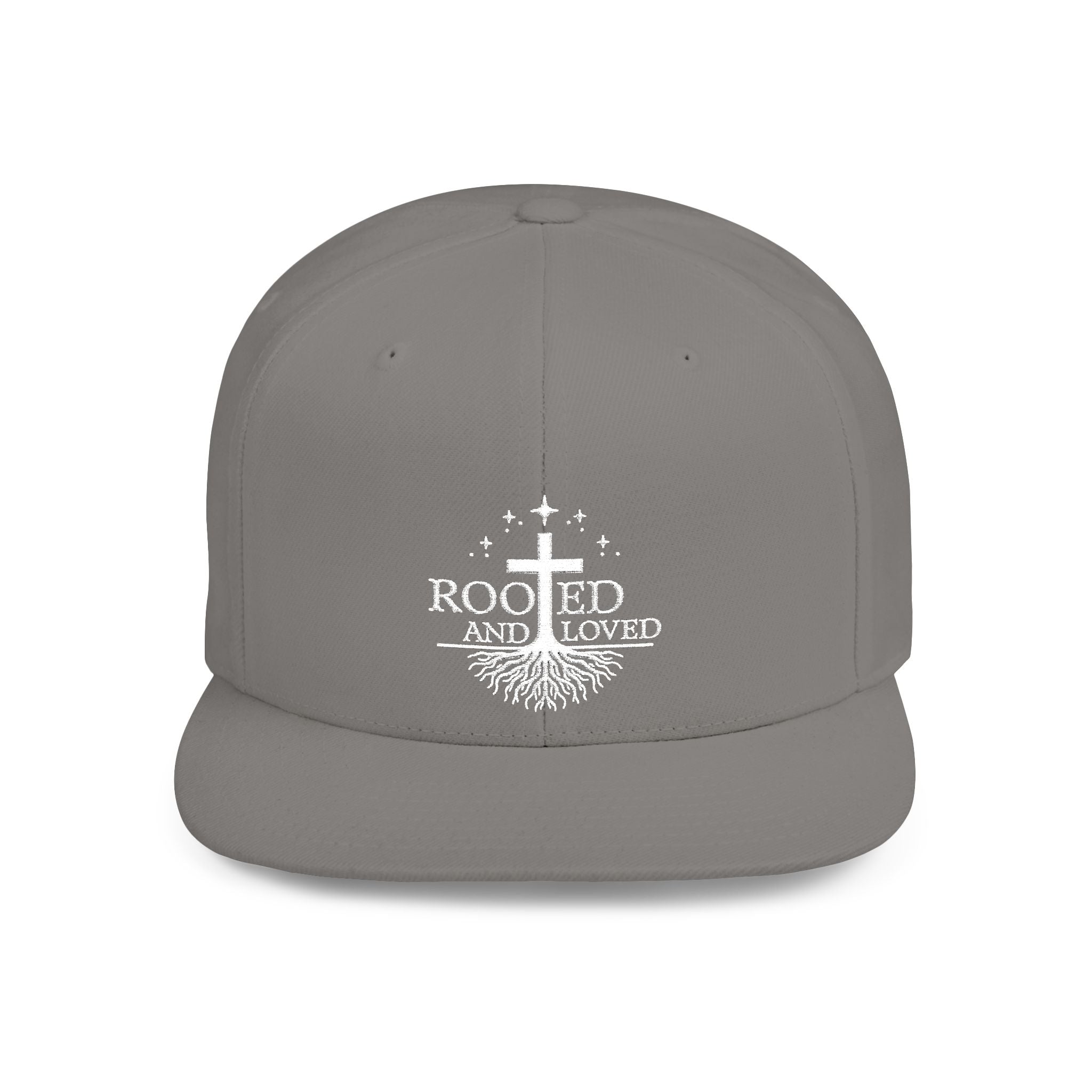 Rooted and Loved Flat Bill Snapback Hat