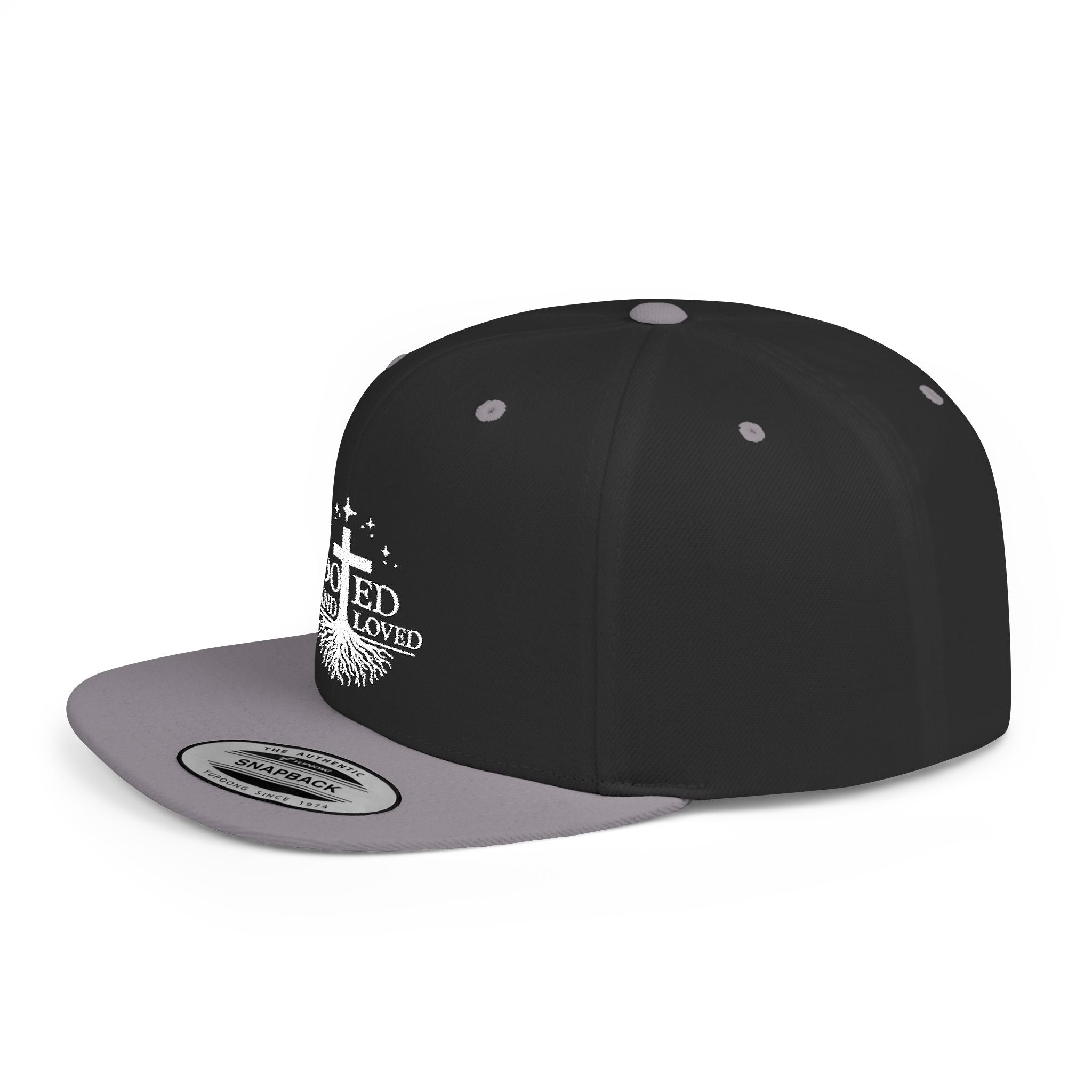 Rooted and Loved Flat Bill Snapback Hat