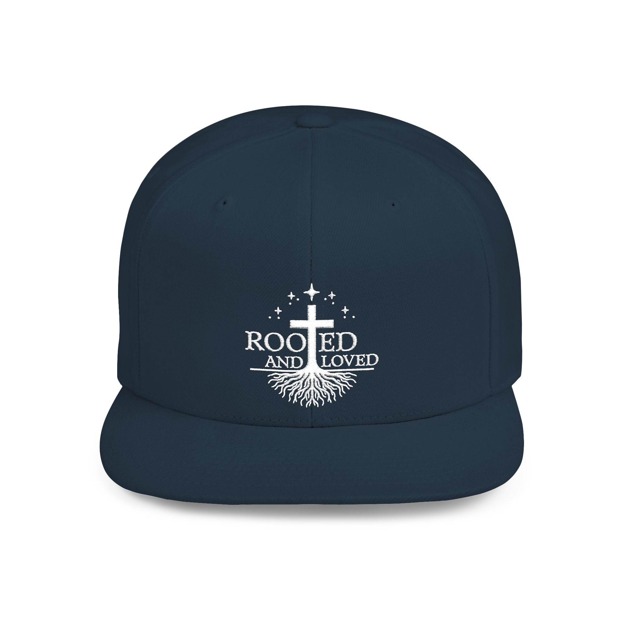 Rooted and Loved Flat Bill Snapback Hat