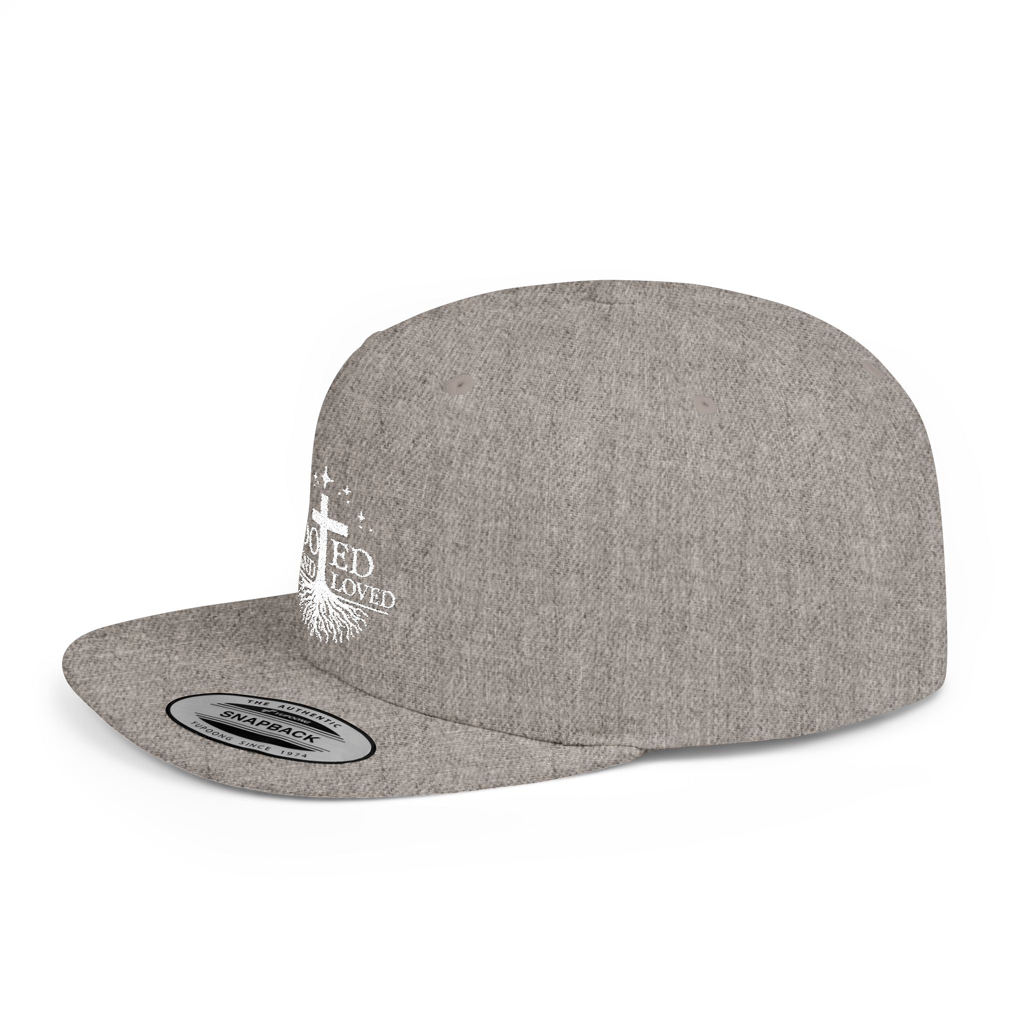 Rooted and Loved Flat Bill Snapback Hat
