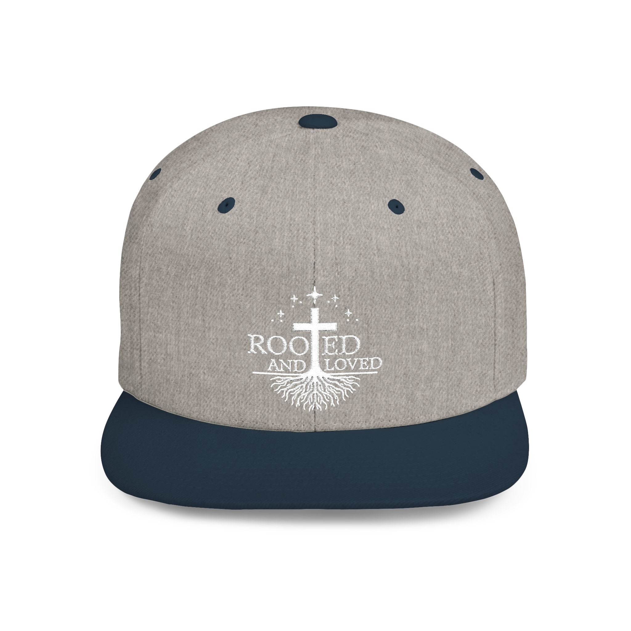 Rooted and Loved Flat Bill Snapback Hat