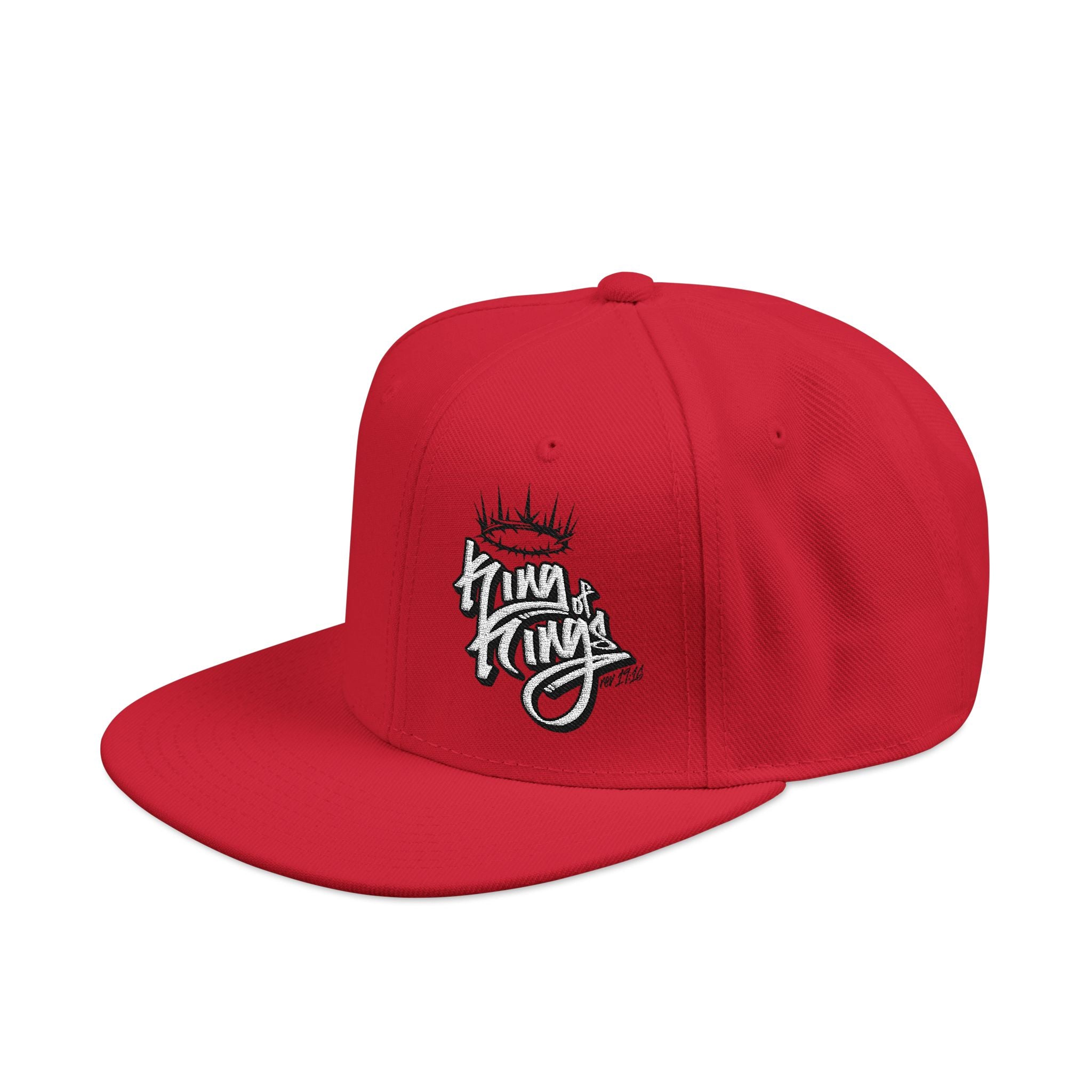 Embroidered Flat Bill Hat King of Kings rev 19:16 Snapback Hat