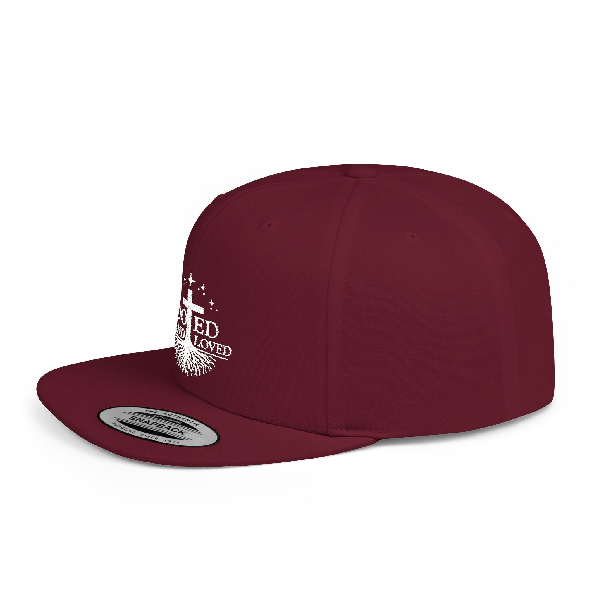 Rooted and Loved Flat Bill Snapback Hat
