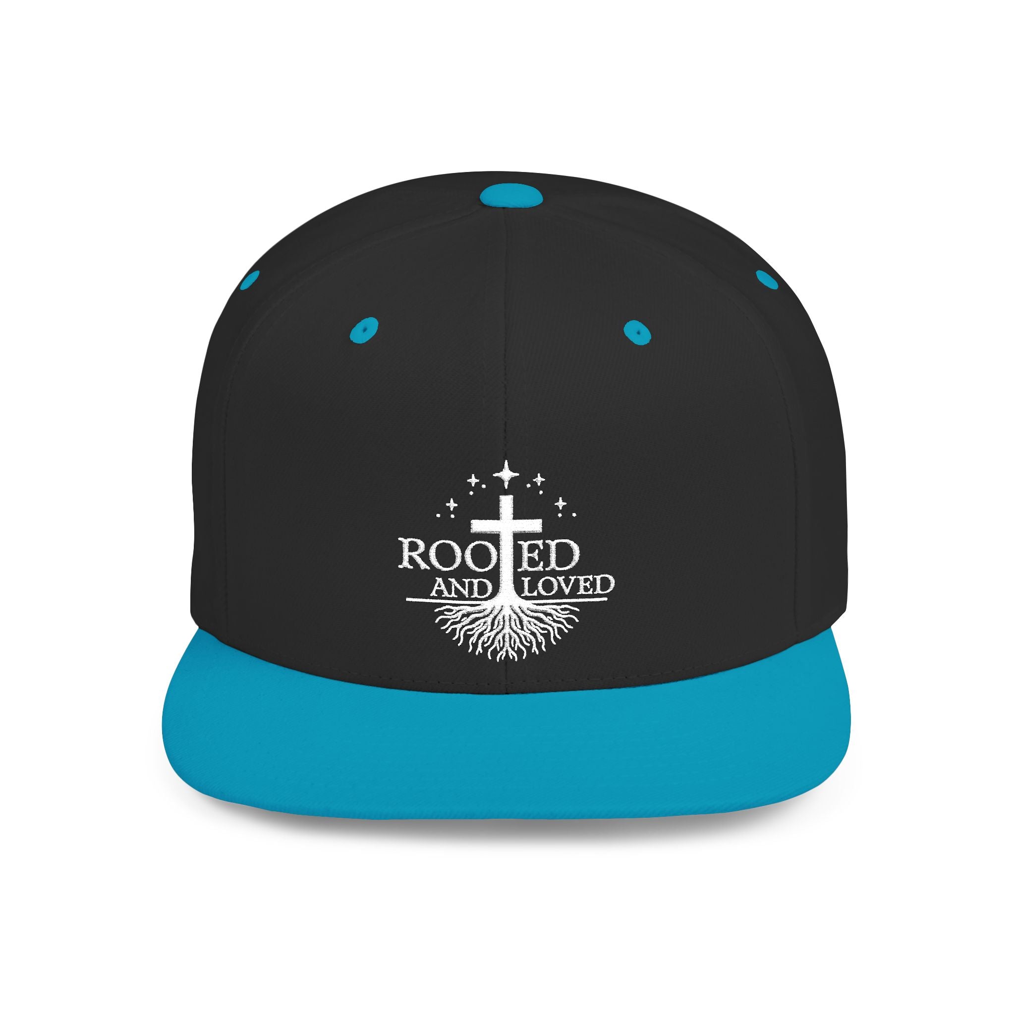 Rooted and Loved Flat Bill Snapback Hat