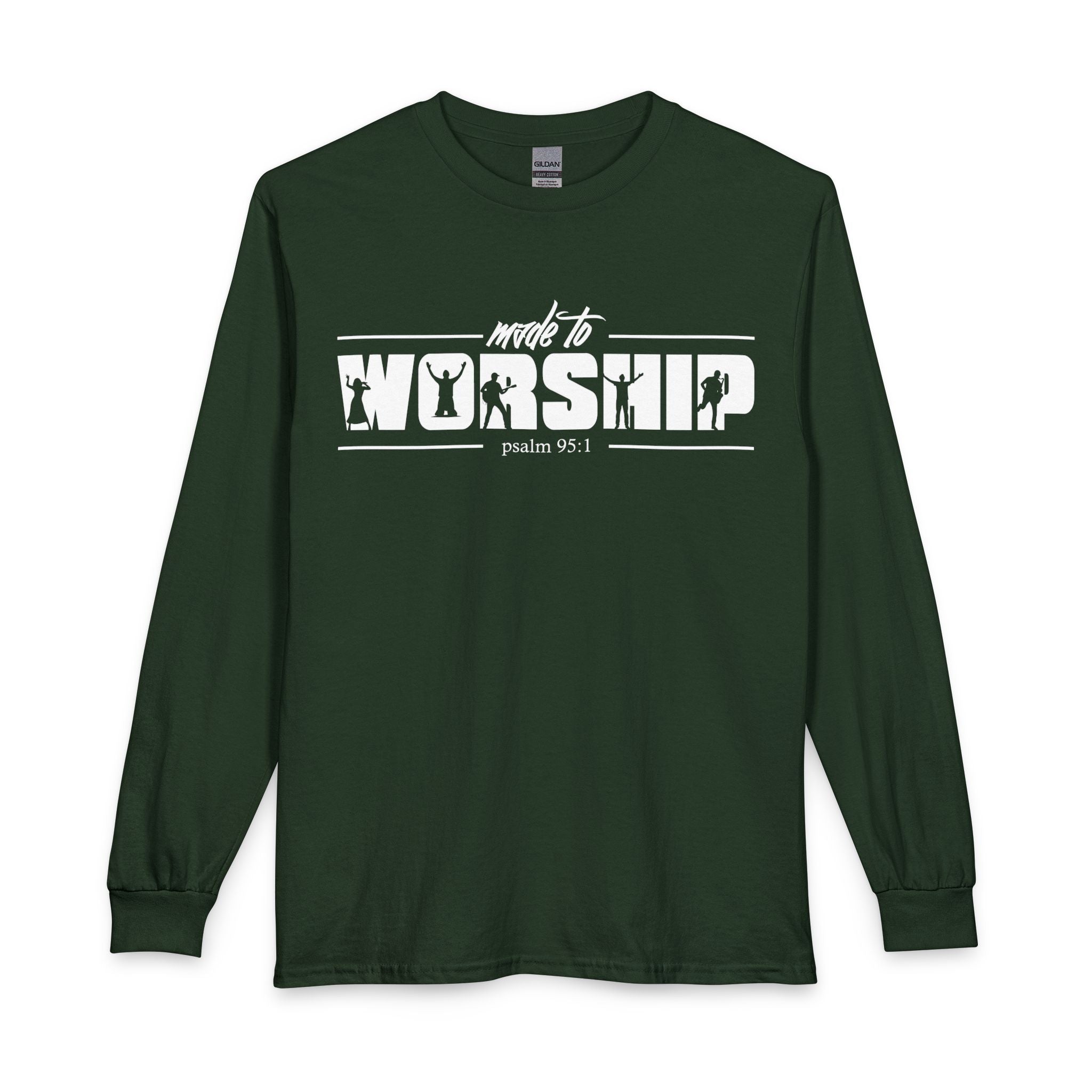 Made to Worship Long Sleeve Shirt — Psalm 95:1 Christian Tee