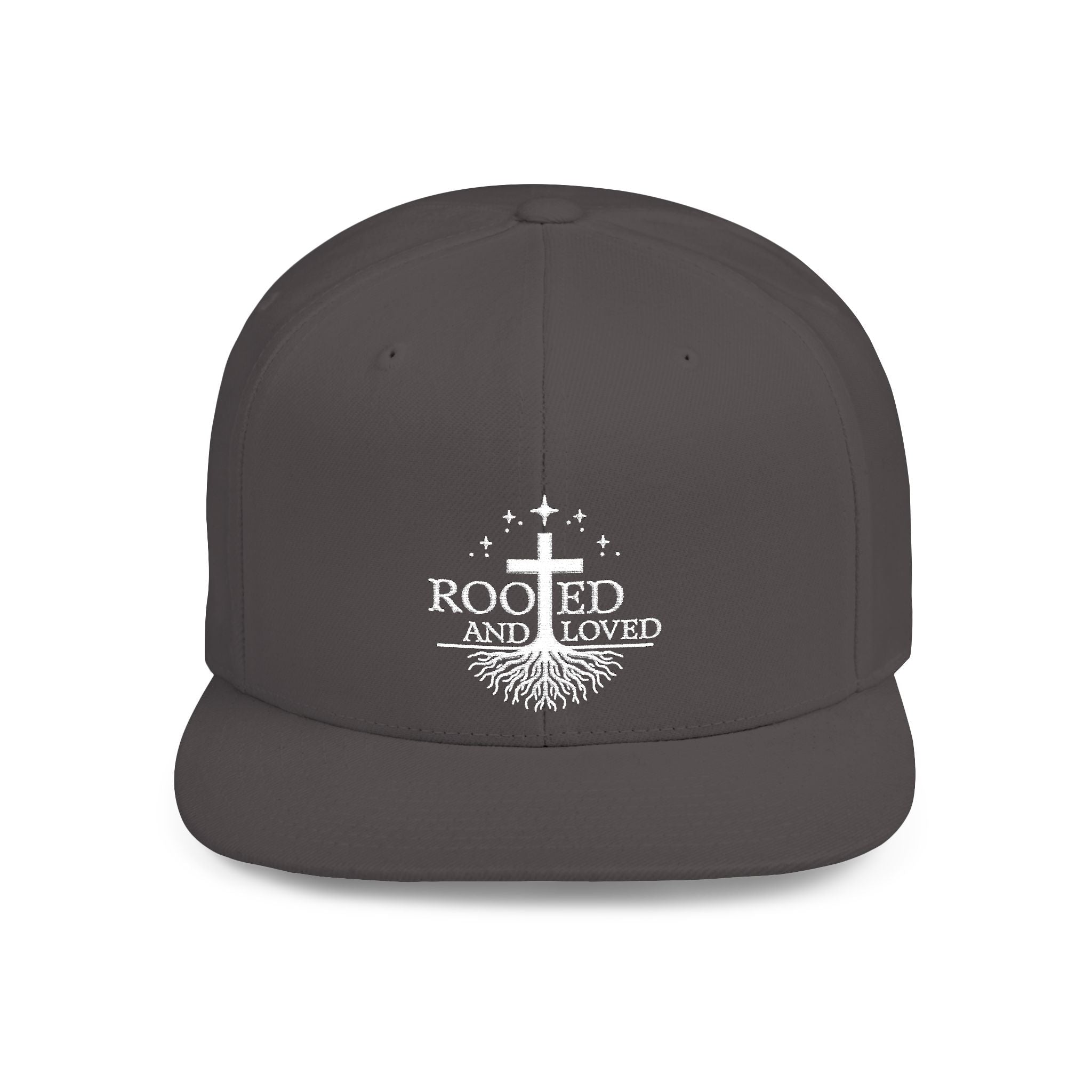 Rooted and Loved Flat Bill Snapback Hat