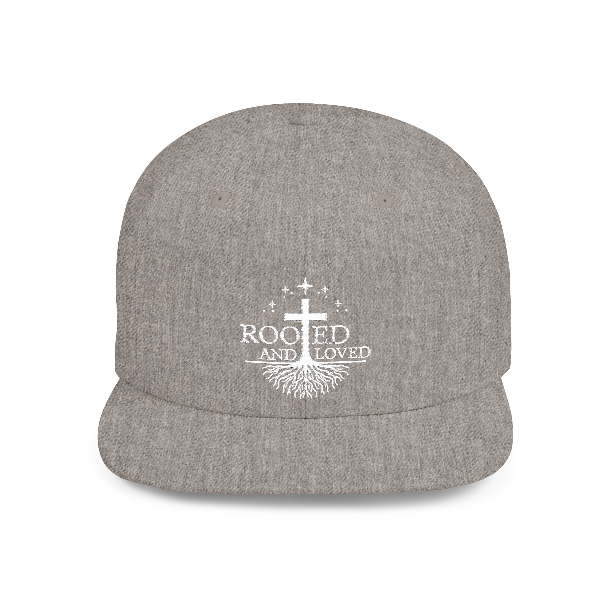 Rooted and Loved Flat Bill Snapback Hat