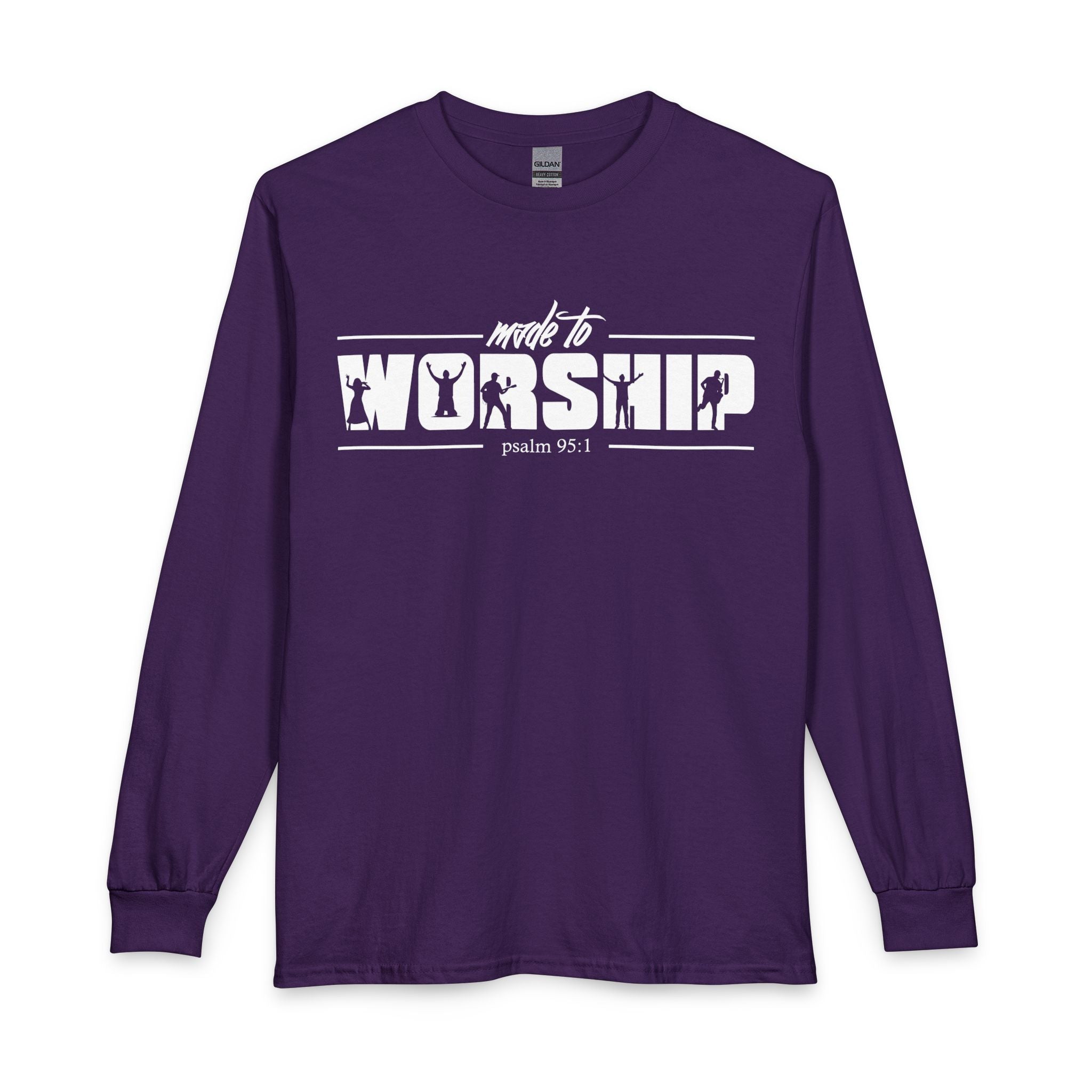 Made to Worship Long Sleeve Shirt — Psalm 95:1 Christian Tee