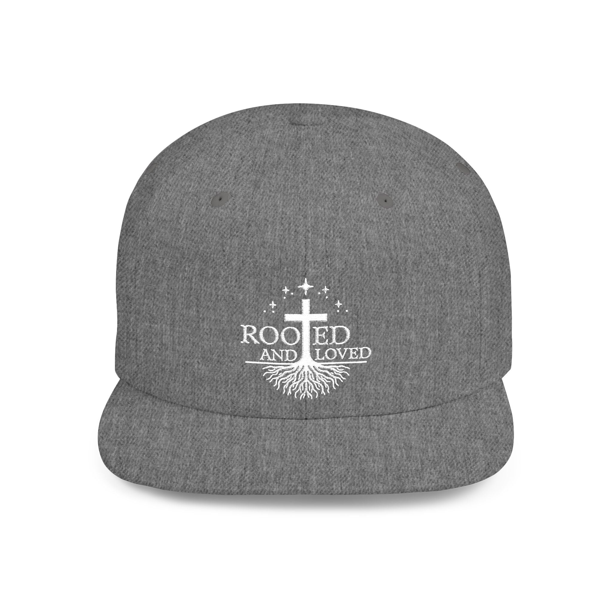 Rooted and Loved Flat Bill Snapback Hat