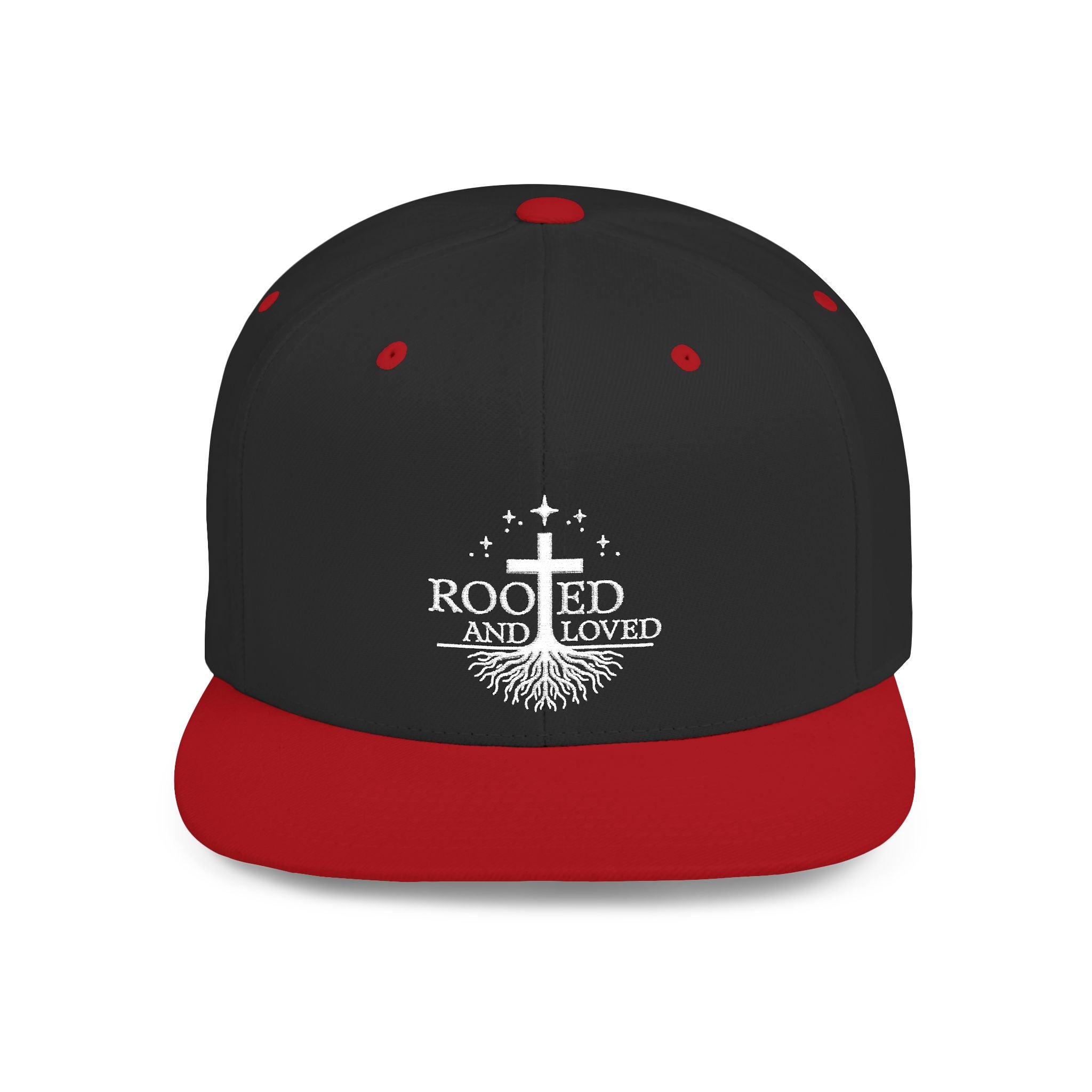 Rooted and Loved Flat Bill Snapback Hat