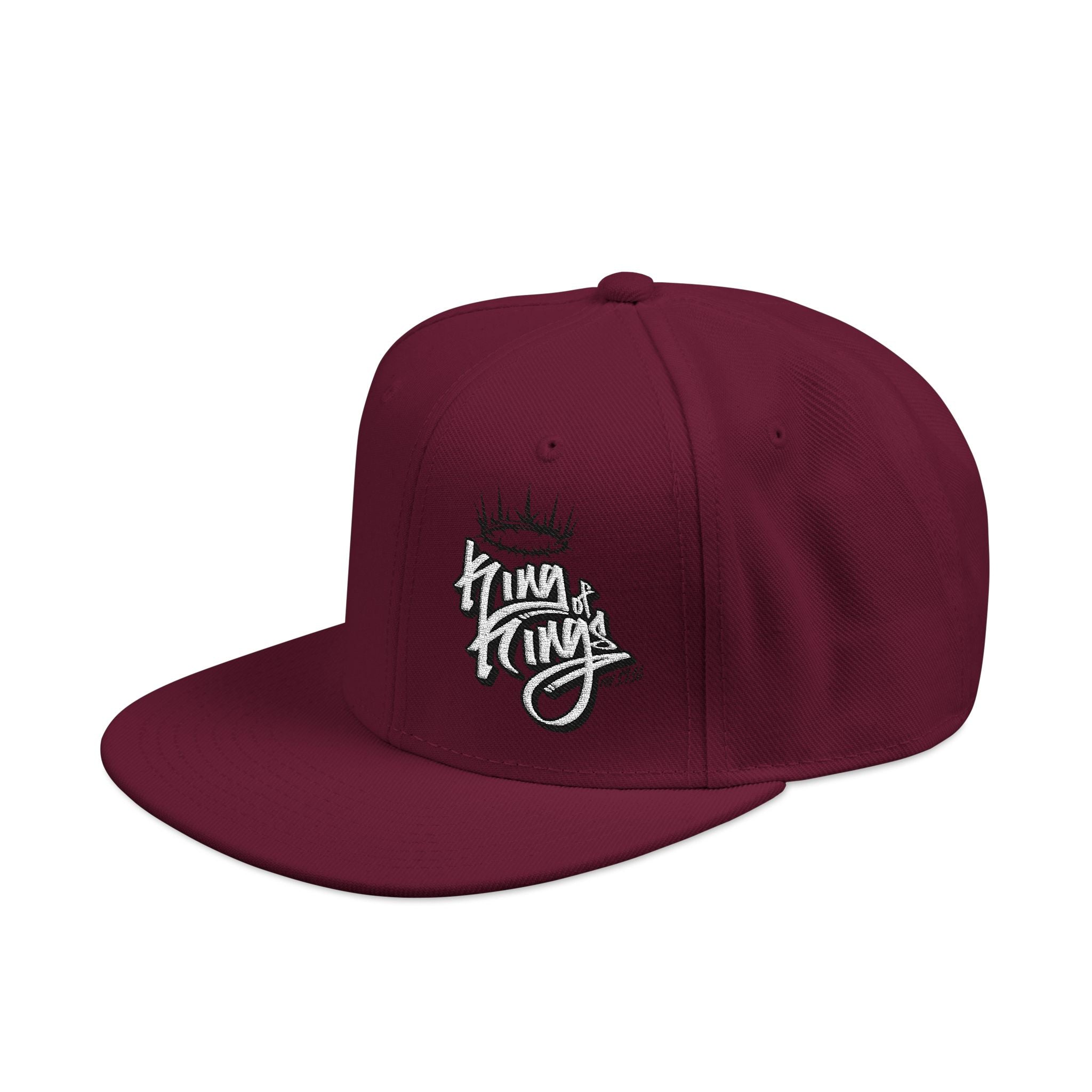 Embroidered Flat Bill Hat King of Kings rev 19:16 Snapback Hat