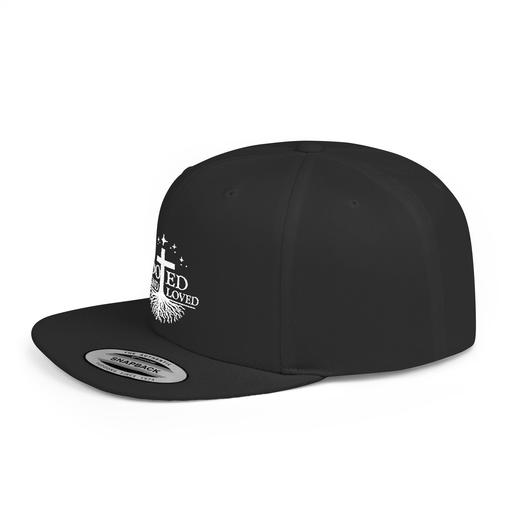 Rooted and Loved Flat Bill Snapback Hat