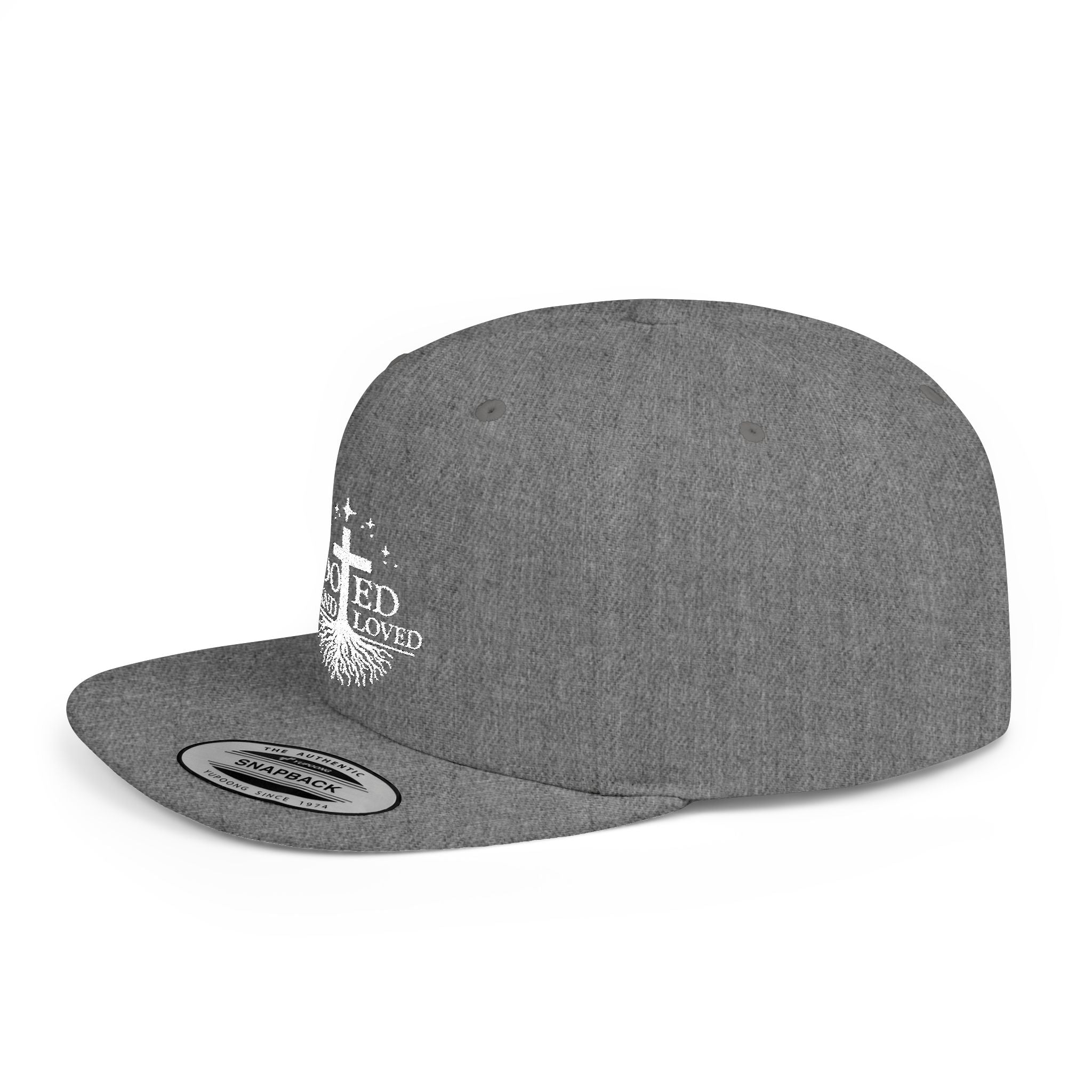 Rooted and Loved Flat Bill Snapback Hat