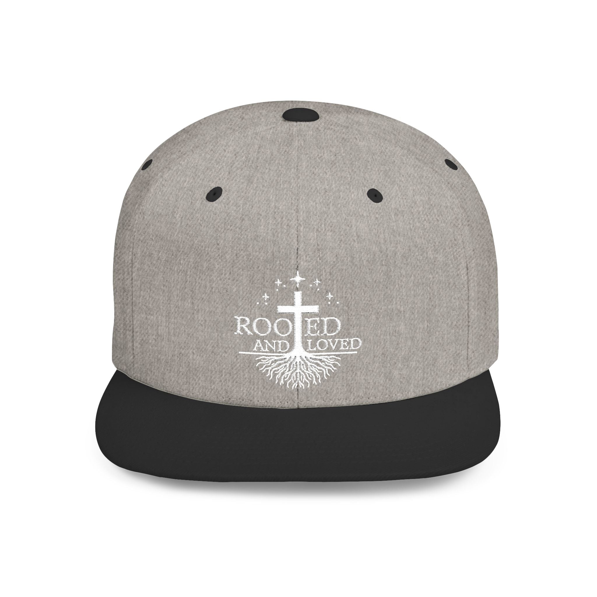 Rooted and Loved Flat Bill Snapback Hat