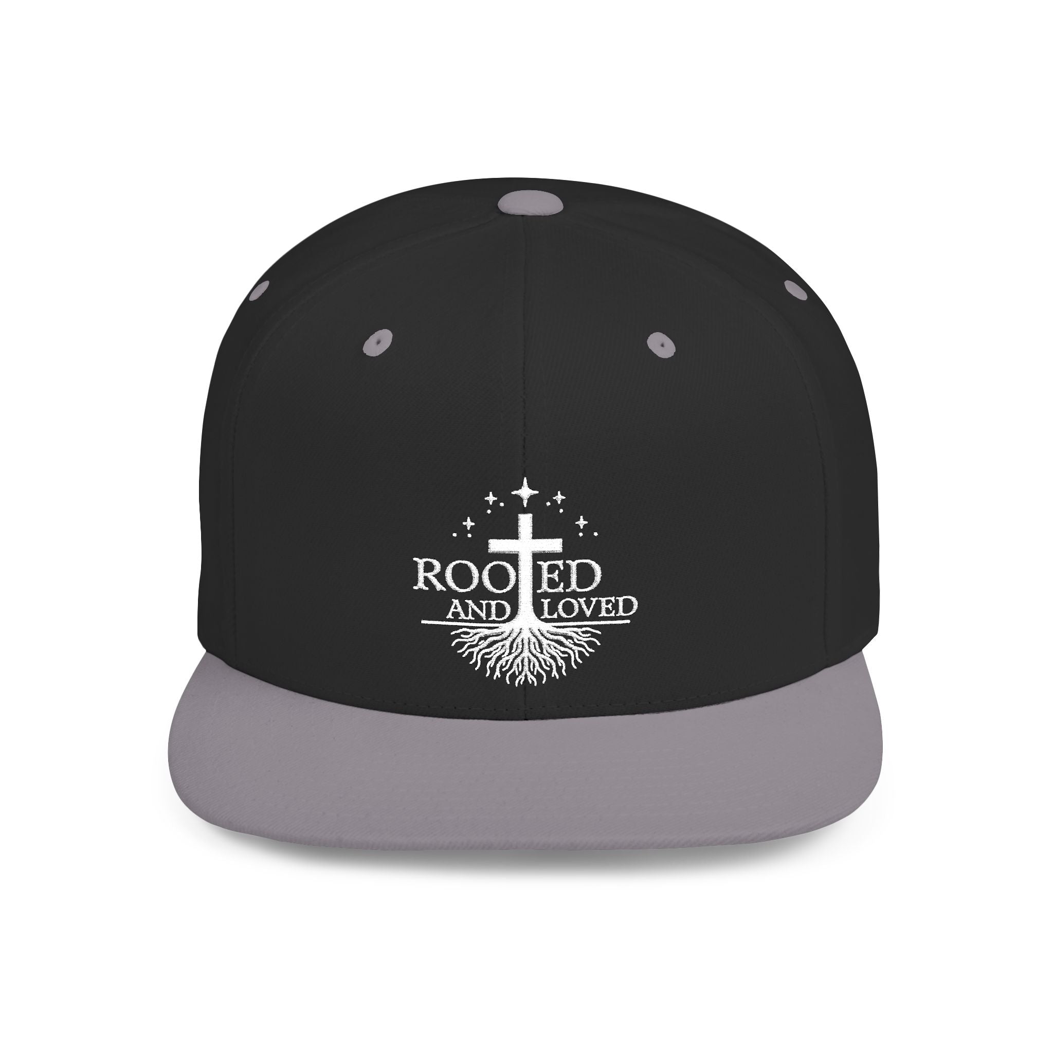 Rooted and Loved Flat Bill Snapback Hat