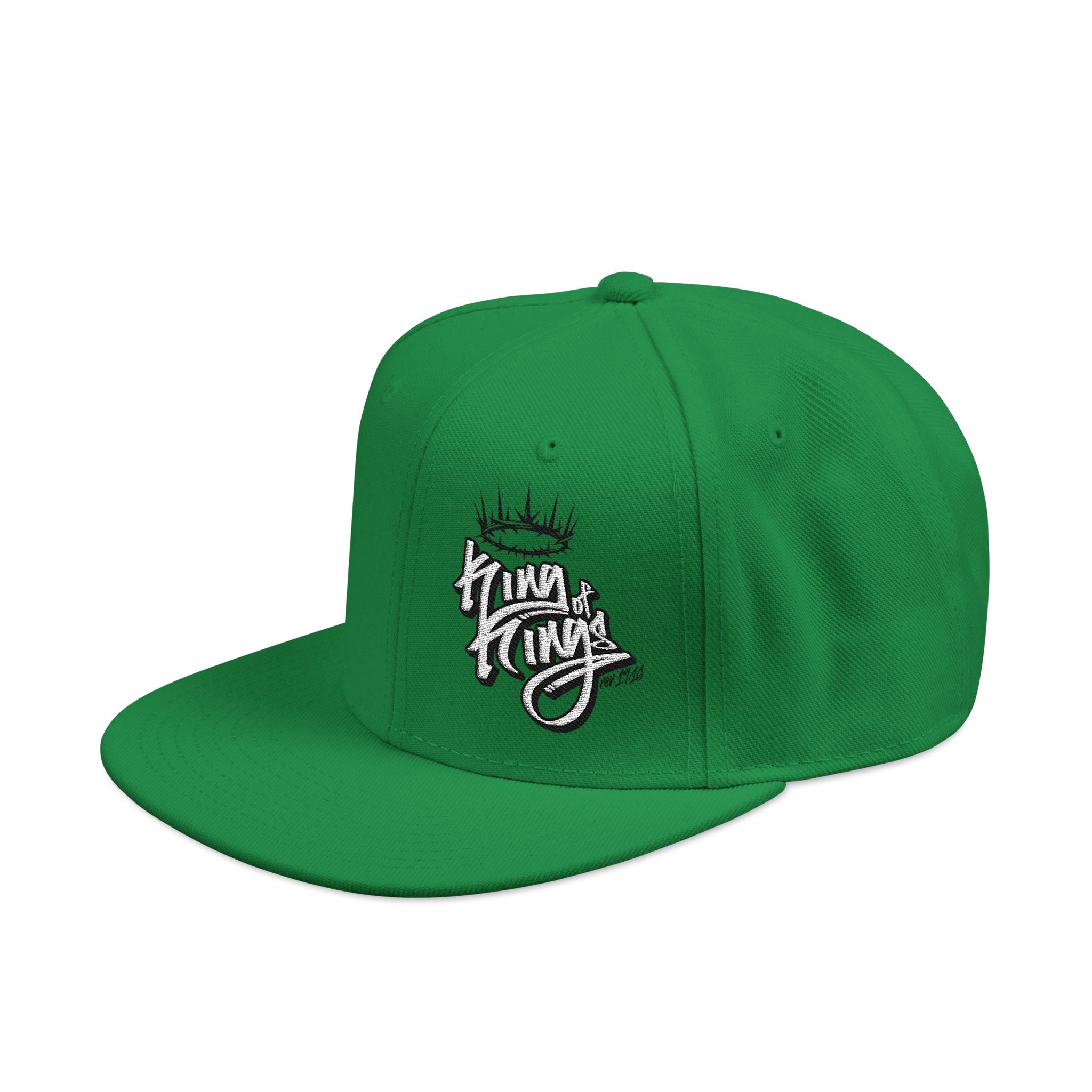 Embroidered Flat Bill Hat King of Kings rev 19:16 Snapback Hat
