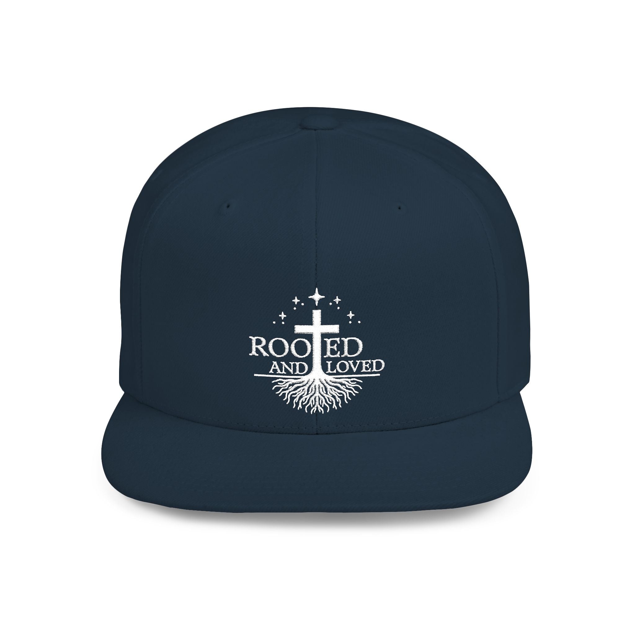 Rooted and Loved Flat Bill Snapback Hat
