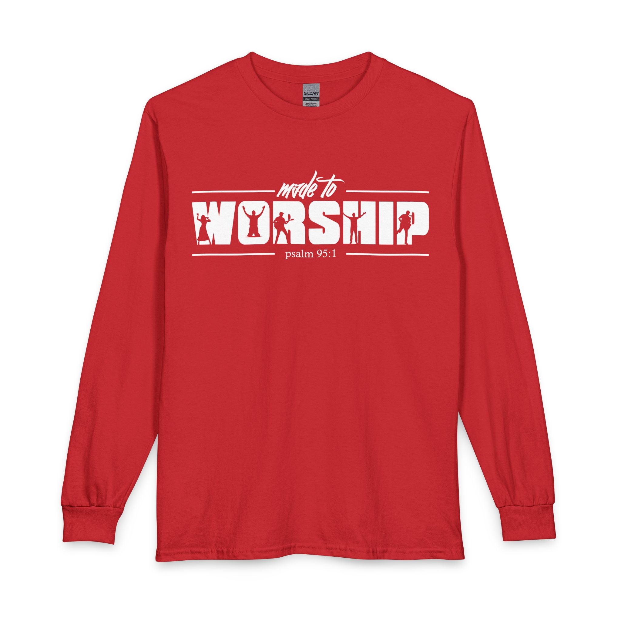 Made to Worship Long Sleeve Shirt — Psalm 95:1 Christian Tee