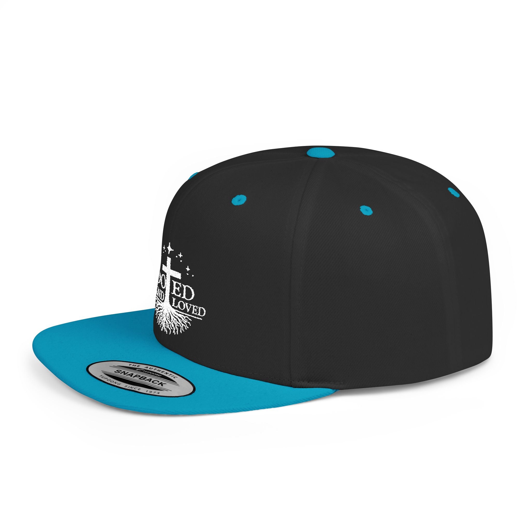 Rooted and Loved Flat Bill Snapback Hat