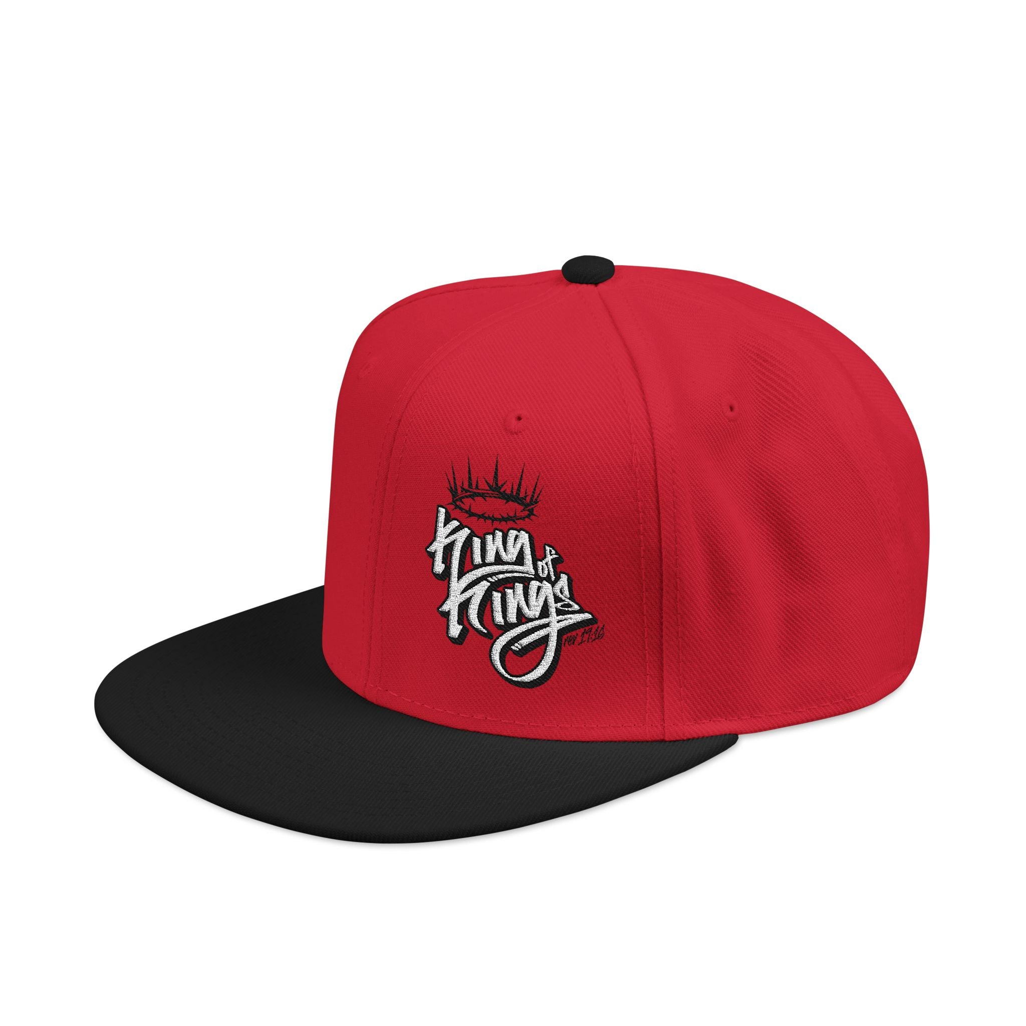Embroidered Flat Bill Hat King of Kings rev 19:16 Snapback Hat