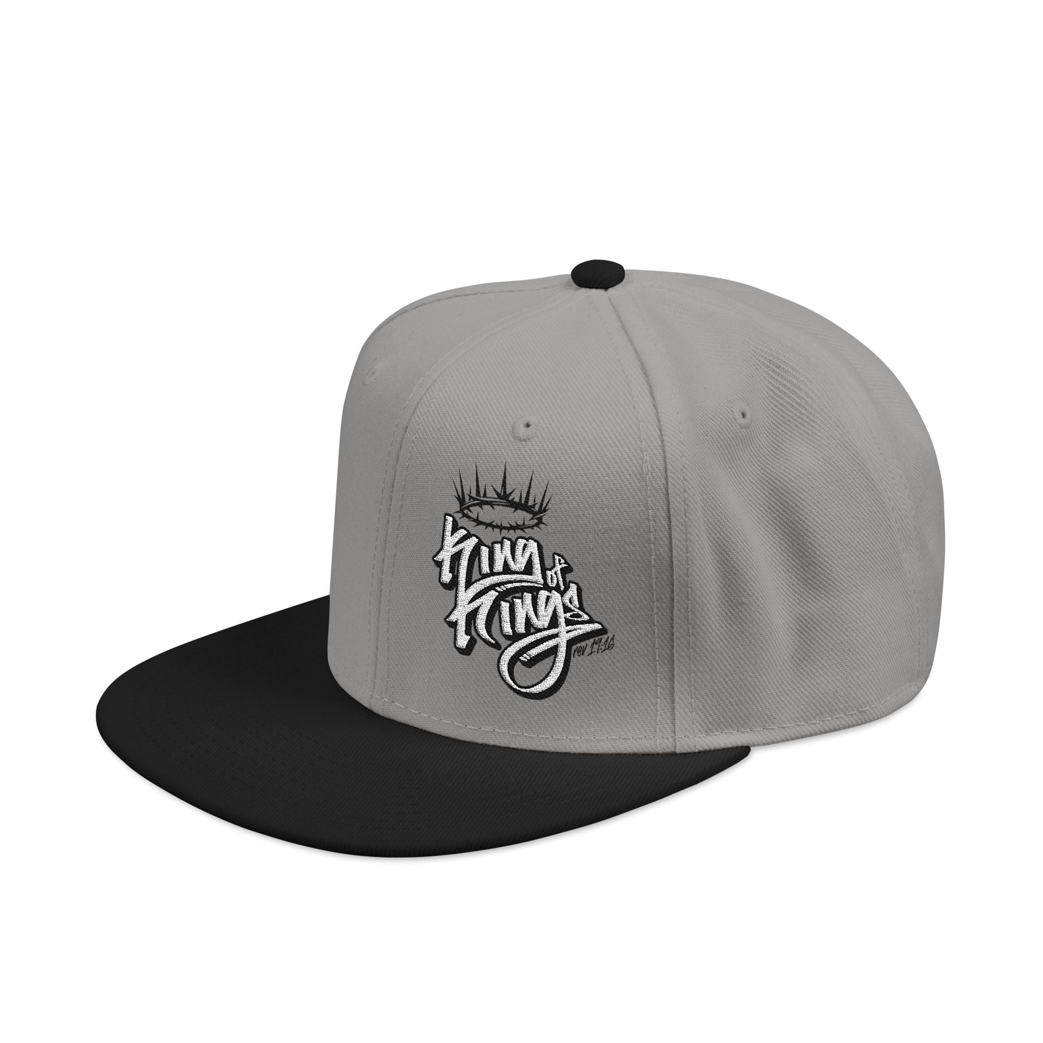 Embroidered Flat Bill Hat King of Kings rev 19:16 Snapback Hat