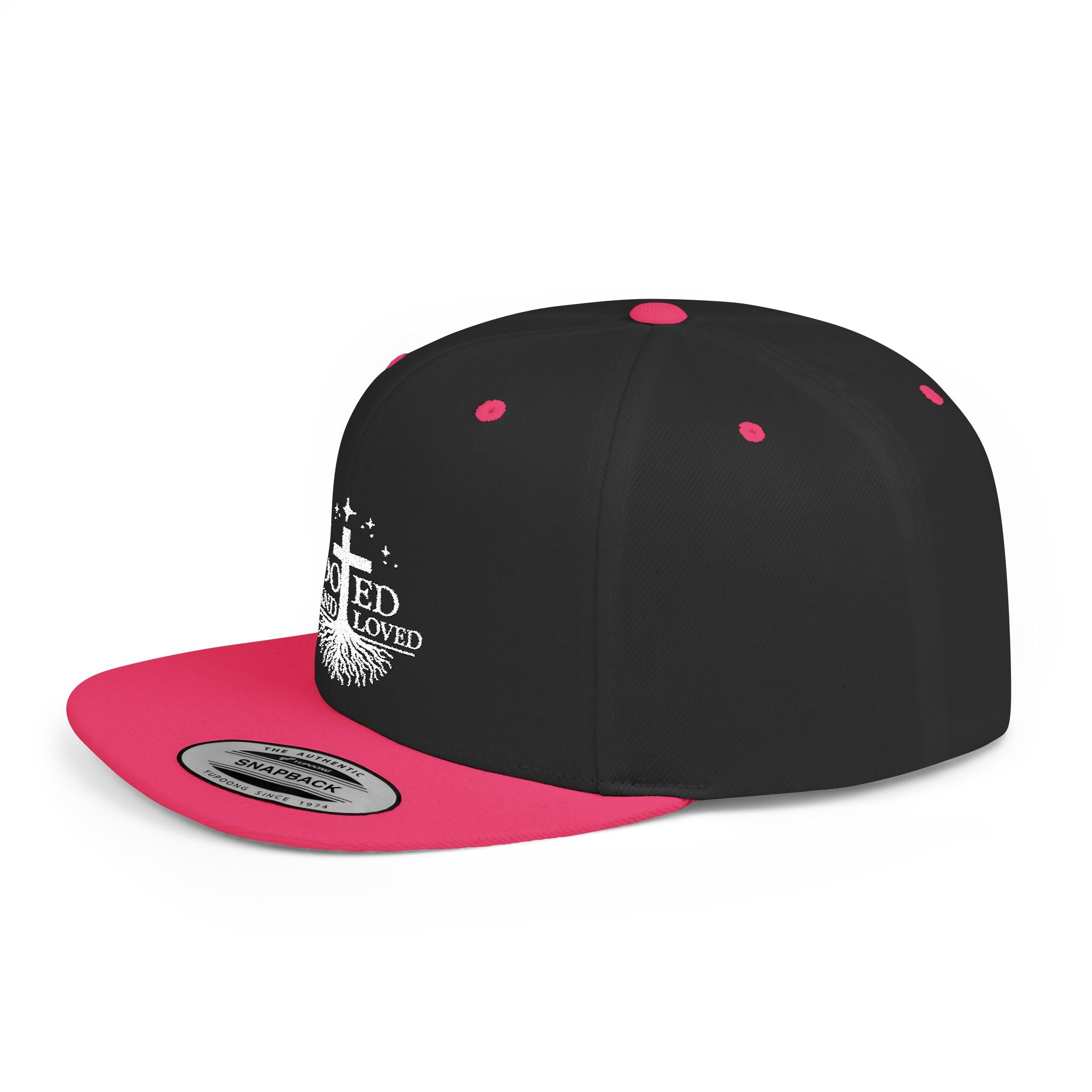 Rooted and Loved Flat Bill Snapback Hat