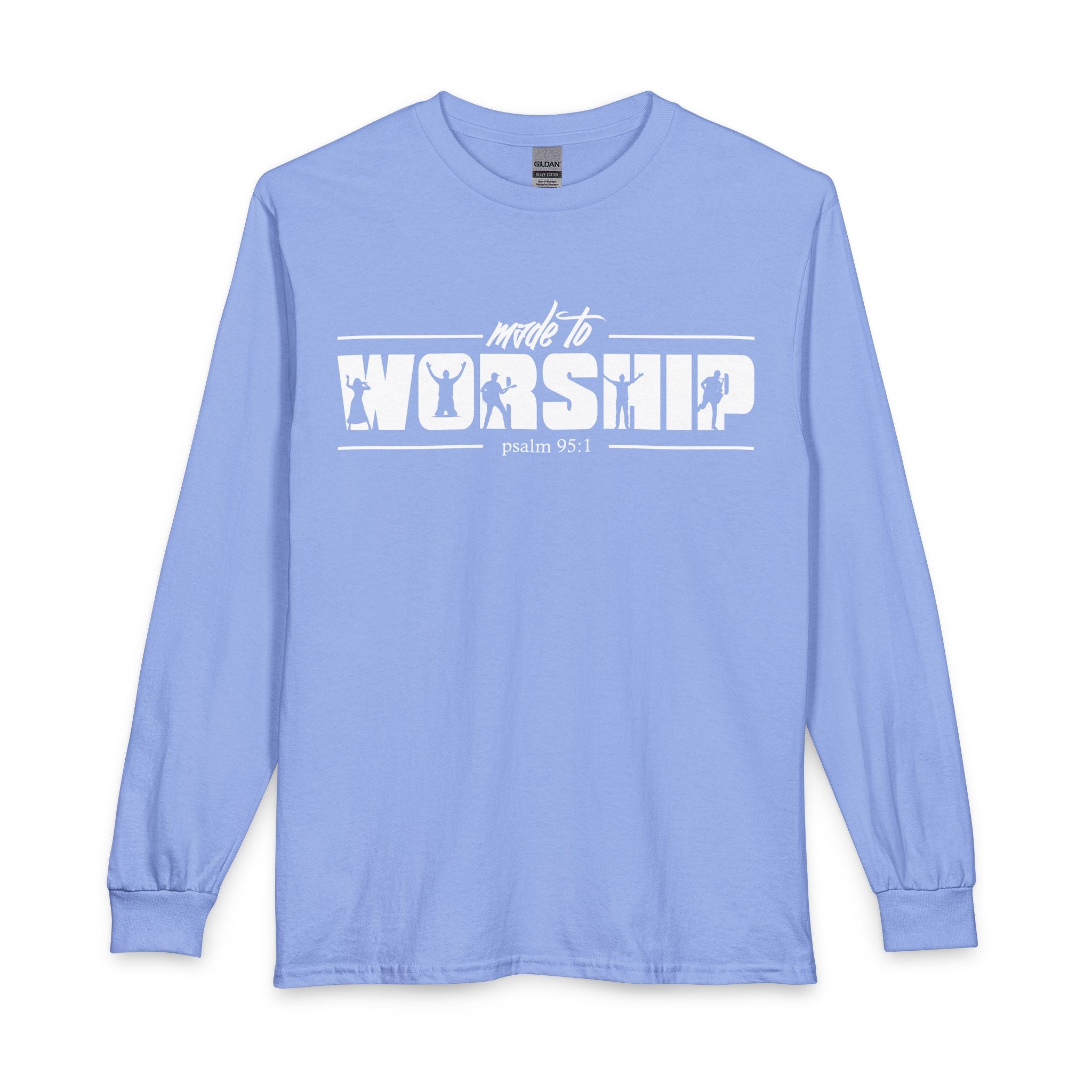 Made to Worship Long Sleeve Shirt — Psalm 95:1 Christian Tee